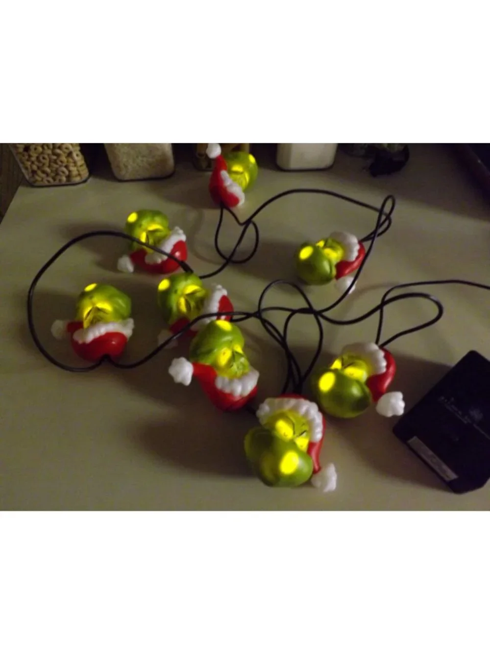 Gemmy Dr. Seuss The Grinch Projection Musical Light String 8 Lights See Video
